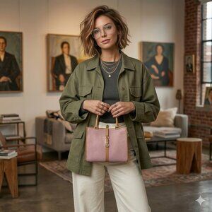 Gucci Jackie Pink Suede Tote Piston Clasp Vintage Y2K + Dust Bag